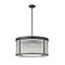 Z-Lite Carnaby Chandelier, 6-Light, 24.25 In.W x 12 In.H, Matte Black/Clear Ribbed 7504P24-MB - alternate 7